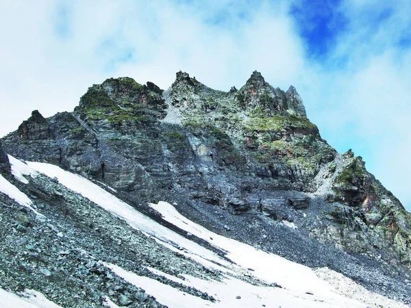 Vista Para Pico Pizol Massa Montanha Alpes Glarus Cantão Gallen — Fotografia de Stock