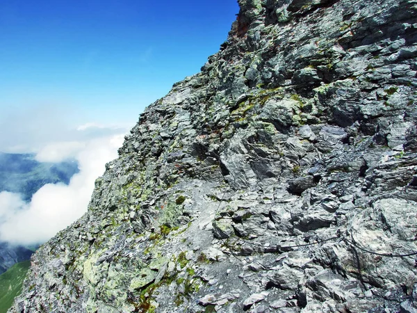 Visa Till Pizol Peak Mountain Massa Glarus Alperna Kantonen Sankt — Stockfoto