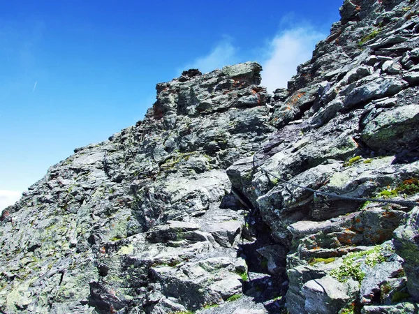 Vista Para Pico Pizol Massa Montanha Alpes Glarus Cantão Gallen — Fotografia de Stock