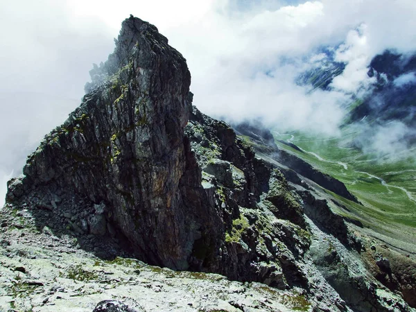 Panorama Top Hochwart Mountain Mass Glarus Alps Canton Gallen Switzerland — Stock Photo, Image