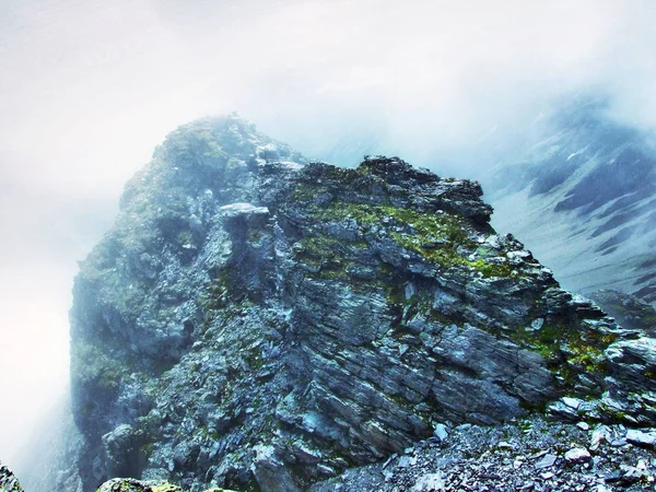 Panorama Desde Cima Hochwart Masa Montañosa Los Alpes Glarus Cantón —  Fotos de Stock