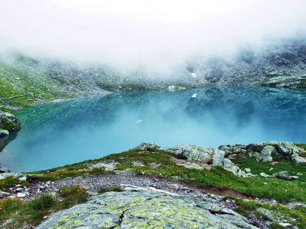 Alp Lake Schottensee Altında Pizol Yüksek Dağ Glarus Alps Canton — Stok fotoğraf