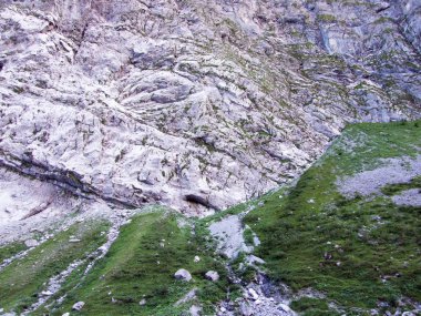 Taşlar ve kayalar Sandbach Vadisi - Canton Glarus, İsviçre