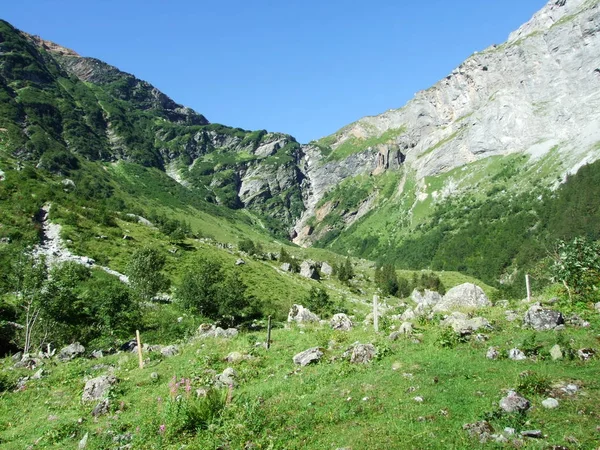 Pedras Rochas Vale Sandbach Cantão Glarus Suíça — Fotografia de Stock