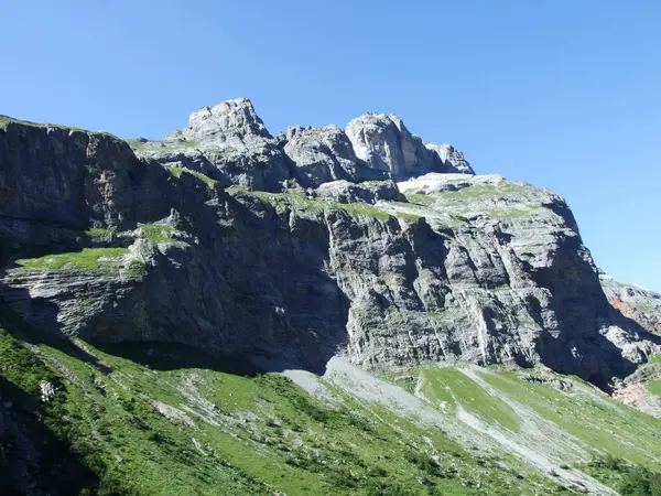 Nézd Zuetribistock Csúcs Hegy Tömeges Glarus Alpok Canton Glarus Svájc — Stock Fotó