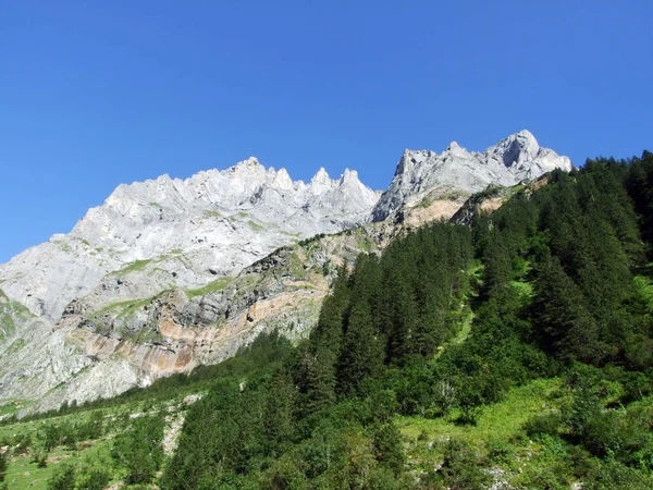 Zobacz Szczyt Mittlera Selbsanft Plattas Alvas Góry Masy Alpy Glarneńskie — Zdjęcie stockowe