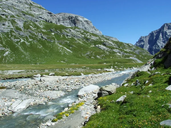 Oberstafelbach Canton Glarus Sviçre Harika Dağ Vadisi — Stok fotoğraf