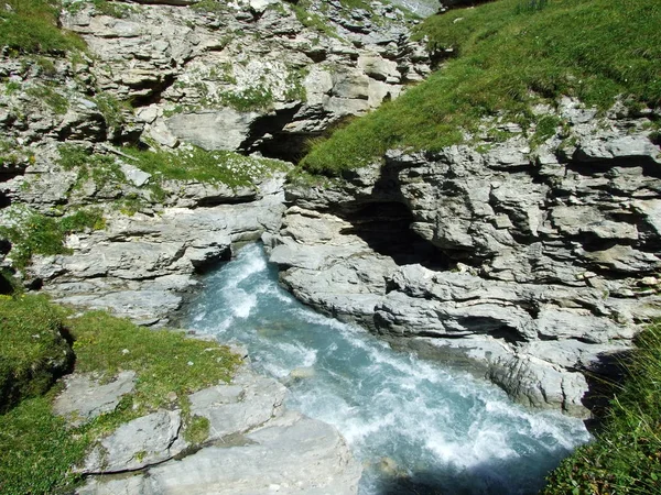 Csodálatos Alpesi Völgyében Oberstafelbach Kantoni Glarus Svájc — Stock Fotó