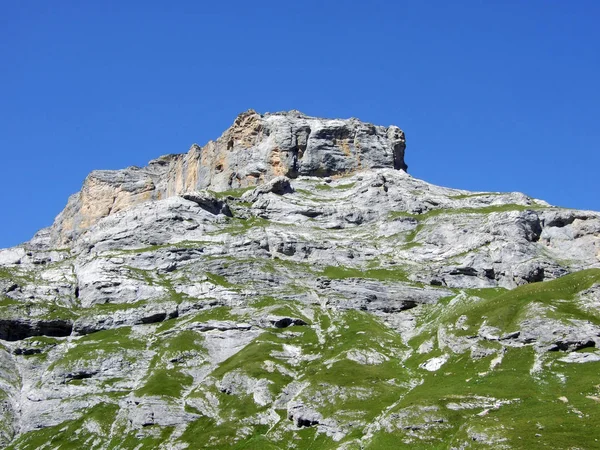 Widok Szczyt Geissbutzibuchel Góry Masy Alpy Glarneńskie Kantonie Glarus Szwajcaria — Zdjęcie stockowe