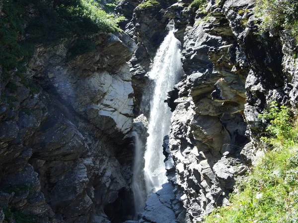 Canyon Cascate Del Torrente Oberstafelbach Sopra Valle Alpina Ober Sand — Foto Stock