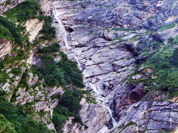 Canyon Waterfalls Oberstafelbach Stream Alpine Valley Ober Sand Canton Glarus — Stock Photo, Image