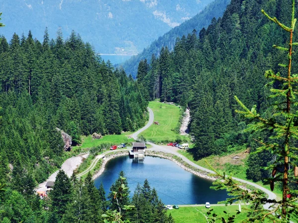 Petit Lac Réservoir Long Ruisseau Murgbach Kanton Saint Gall Suisse — Photo