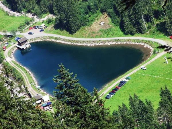 Murgbach ストリーム ザンクト ガレンのカントン スイスに沿って小さな貯水湖 — ストック写真
