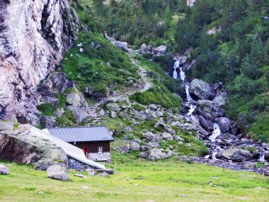 Cascades Murgbach Stream Murgbachtal Vadisi alp - St. Gallen Kantonu, İsviçre