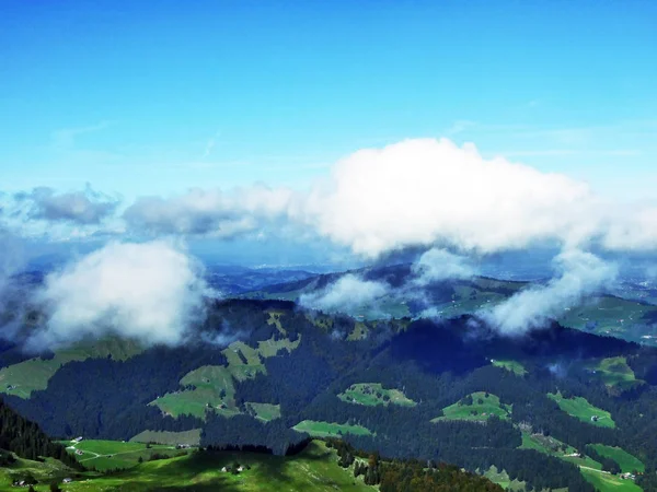 Панорама Вершини Alp Sigel Гори Масового Alpstein Кантону Аппенцелль Innerrhoden — стокове фото
