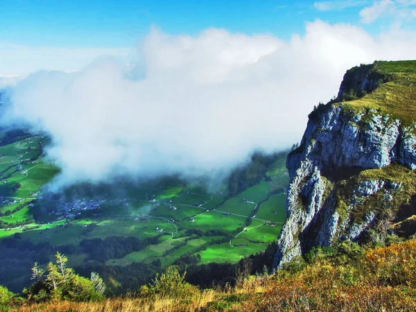 Panorama Vanaf Bovenkant Van Alp Sigel Berg Massa Alpstein Kanton — Stockfoto