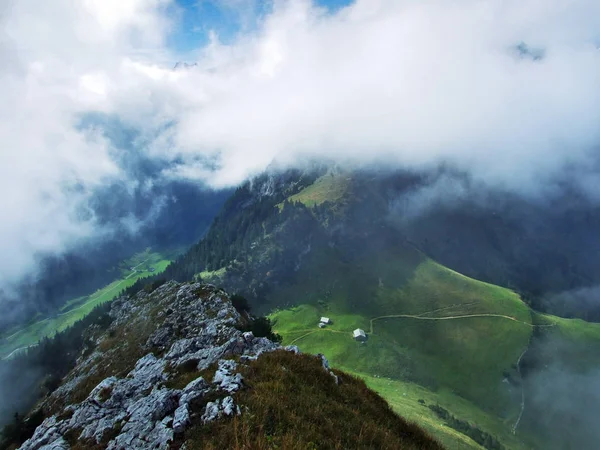 Rundblick Vom Gipfel Der Alp Sigel Der Gebirgskette Alpstein Kanton — Stockfoto