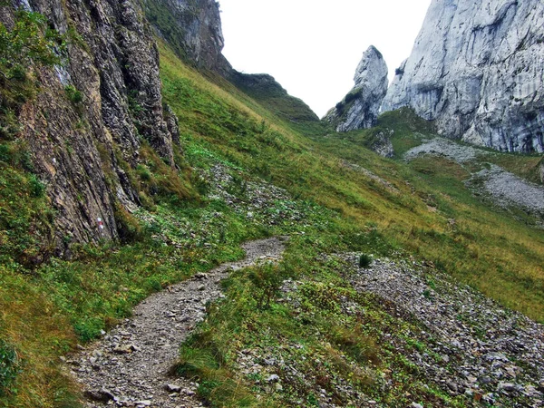 Pedras Rochas Massas Montanhosas Alpstein Cantão Appenzell Innerrhoden Suíça — Fotografia de Stock