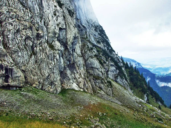 Kamienie Skały Góry Mas Alpstein Kanton Appenzell Innerrhoden Szwajcaria — Zdjęcie stockowe