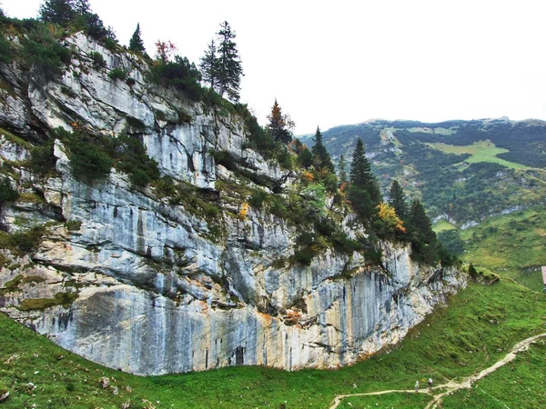 Kameny Skály Horské Masívy Alpstein Kanton Appenzell Innerrhoden Švýcarsko — Stock fotografie