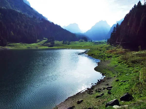 Alpstein Innerrhoden 스위스에서 알파인 Seealpsee — 스톡 사진