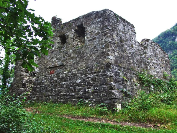 Burgruine Stralegg Romische Ruine Strahlegg Amden Settlement Canton Gallen Switzerland — Stock Photo, Image