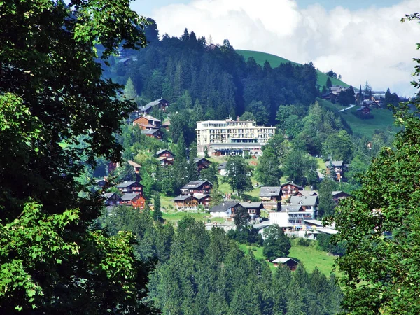 Δάσος Braunwald Στο Glarnerland Τουριστική Περιοχή Καντόνι Της Glarus Ελβετία — Φωτογραφία Αρχείου
