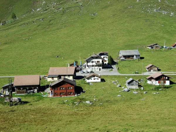 Hamlets Alpine Valley Urnerboden Cantão Uri Suíça — Fotografia de Stock