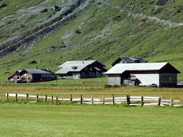 Gehuchten Alpine Valley Urnerboden Kanton Uri Zwitserland — Stockfoto