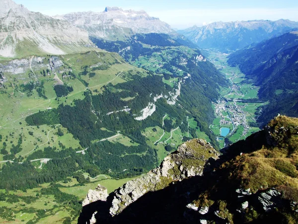 Vue Imprenable Sur Vallée Linthal Canton Glarus Suisse — Photo