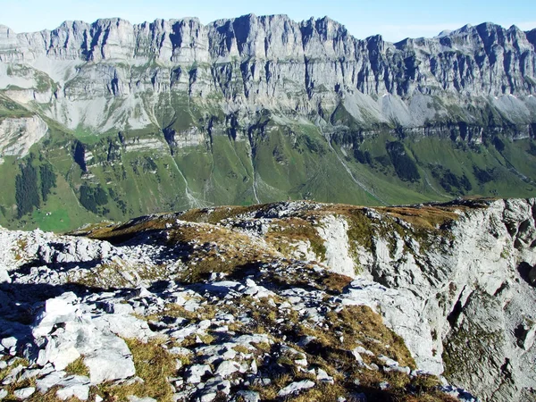 Vista Pico Alongado Jegerstock Nos Alpes Suíços Cantão Uri Suíça — Fotografia de Stock