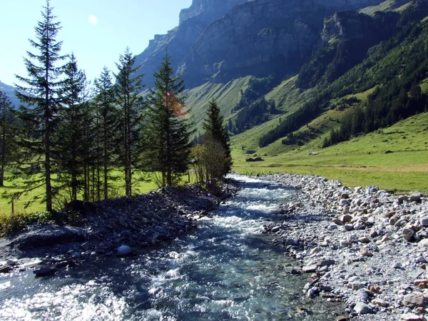 Fatschbach Akışı Güzel Dağ Vadisi Urner Boden Canton Uri Sviçre — Stok fotoğraf