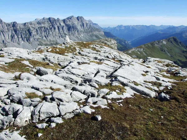 Камни Скалы Вершин Fisetengrat Chamerstock Области Кантоны Ури Гларус Швейцария — стоковое фото