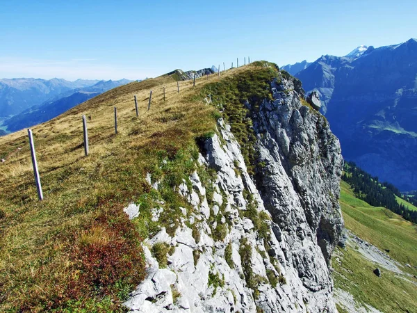 Kamienie Skały Szczyty Fisetengrat Chamerstock Obszar Kantonów Uri Glarus Szwajcaria — Zdjęcie stockowe