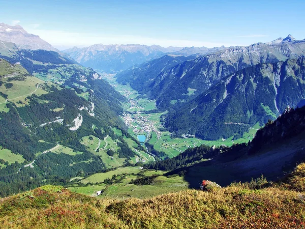Panorama Van Alpine Pieken Fisetengrat Chamerstock Kantons Uri Glarus Switzerland — Stockfoto