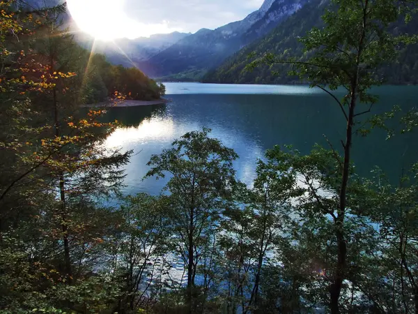 Alpine Lake Klontalersee Bergskedjan Glarus Alperna Canton Glarus Schweiz — Stockfoto