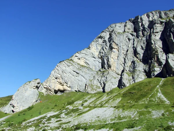 Rochers Pierres Sous Sommet Clariden Dans Vallée Alpine Urner Boden — Photo