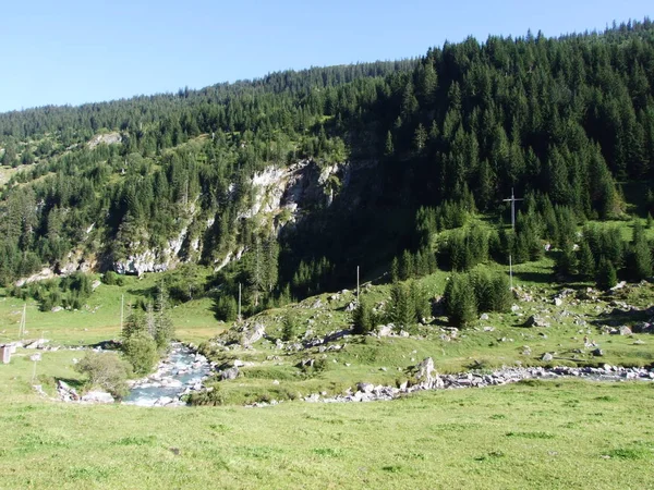 Skály Kameny Pod Horní Části Clariden Alpském Údolí Urner Boden — Stock fotografie