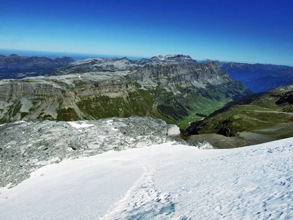 Alpine Gletsjer Onder Bovenste Clariden Kanton Uri Zwitserland — Stockfoto