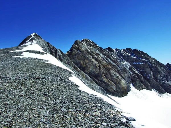 Sommet Clariden Dans Chaîne Montagnes Des Alpes Glaris Frontière Entre — Photo