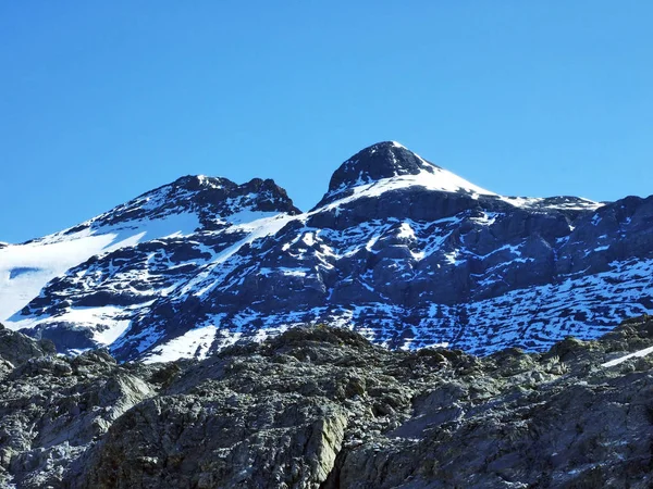 Sommet Clariden Dans Chaîne Montagnes Des Alpes Glaris Frontière Entre — Photo