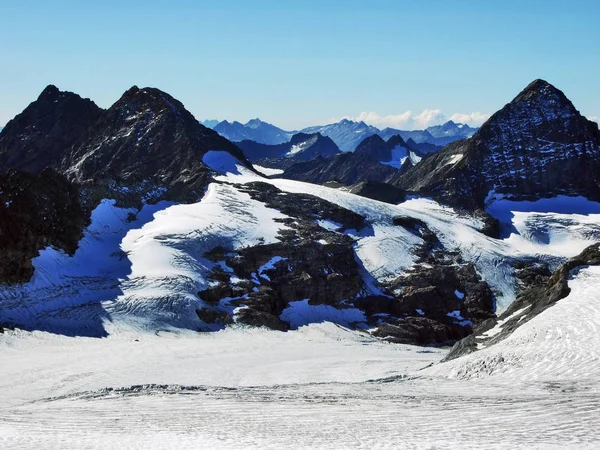 Impresiona Panorama Desde Pico Alpino Clariden Cordillera Los Alpes Glarus — Foto de Stock