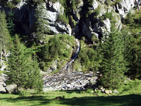 Cascate Cascate Nella Valle Alpina Urner Boden Canton Uri Svizzera — Foto Stock