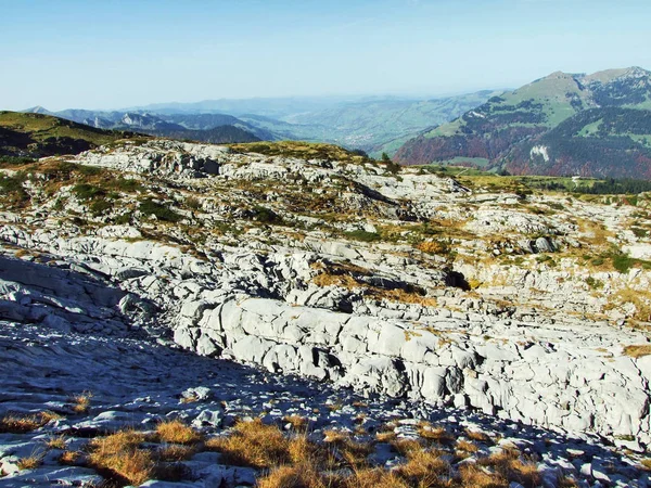 Kayalık Vadi Frumseltal Üzerinde Churfirsten Dağ Silsilesi Gallen Sviçre — Stok fotoğraf