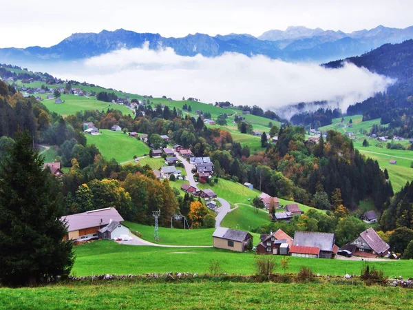 Wildhaus Village Regionen Toggenburg Och Tors River Valley Kantonen Sankt — Stockfoto