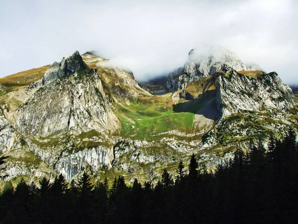Steine Und Felsen Aus Dem Bergmassiv Alpstein Kanton Gallen Schweiz — Stockfoto