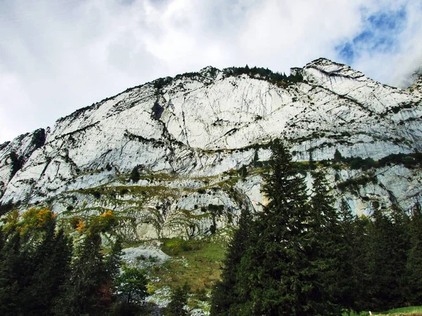 Kövek Sziklák Hegység Massif Alpstein Gallen Kanton Svájc — Stock Fotó