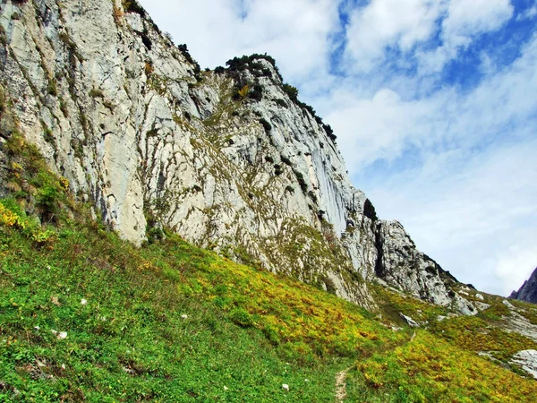 Piedras Rocas Del Macizo Montaña Alpstein Cantón Gallen Suiza —  Fotos de Stock