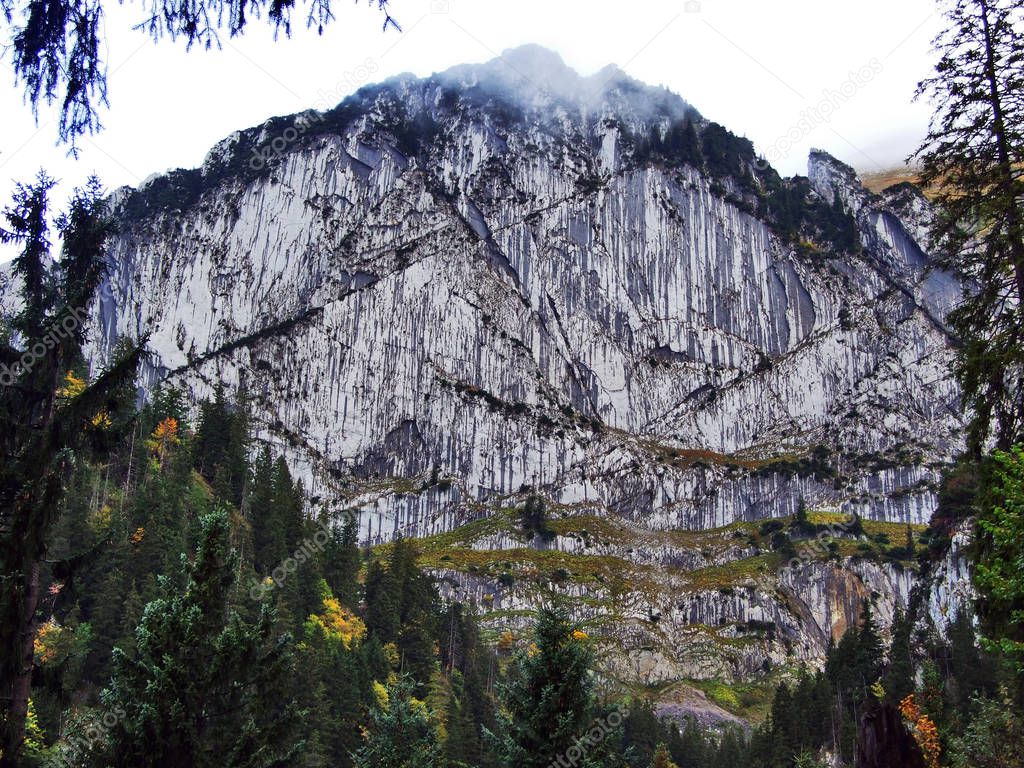 Stones and rocks from the mountain massif Alpstein - Canton of St. Gallen, Switzerland