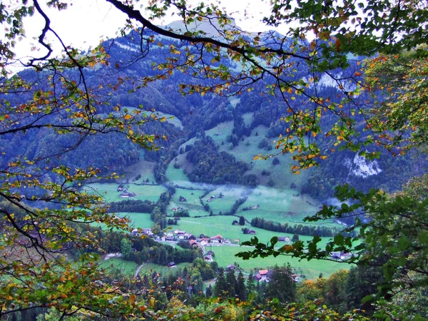 Village Starkenbach Dans Région Toggenburg Dans Vallée Rivière Thur Canton — Photo